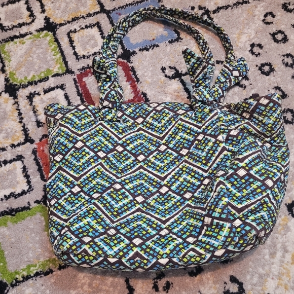 Vera Bradley Retired Rain Forest Hadley Satchel Patterned Tote Bag Multicolor - Picture 2 of 6